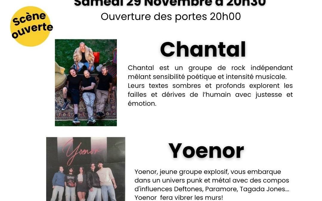 Scène ouverte à L’Atelier de Villy samedi 29 novembre